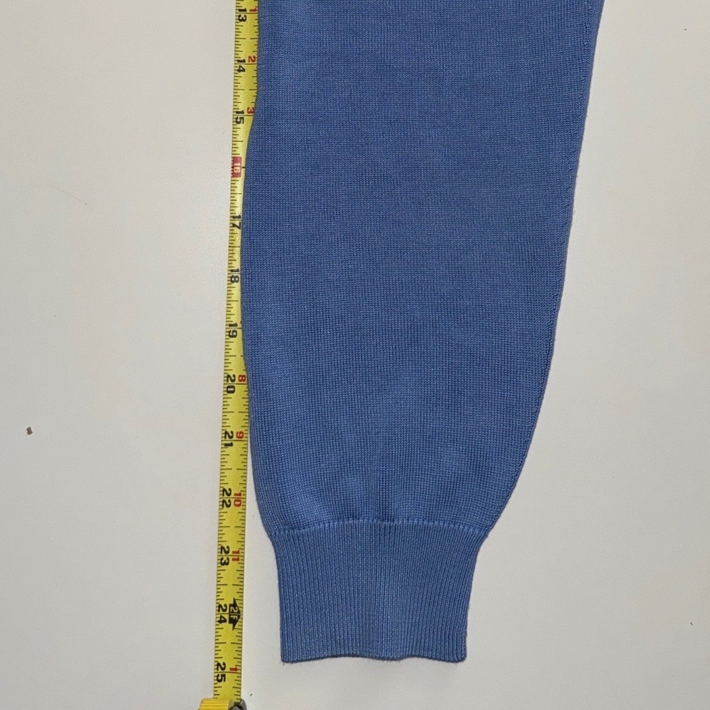 Brooks Brothers Country Club Mens V Neck Argyle Sweater Silk Cotton Blend Blue M - Picture 6 of 7